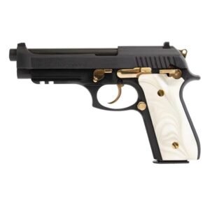 PT92 9mm 5" Blk/Gld W/Pearl (2)17rd
