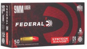 Federal AE9SJ2 American Eagle Syntech Range  9mmLuger 124gr Total Syntech Jacket Flat Nose 50 Per Box/10 Case
