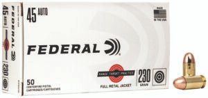 Federal RTP45230 Range & Target  45ACP 230gr Full Metal Jacket 50 Per Box/20 Case
