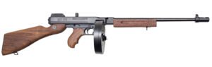 Thompson T1DH 1927A-1 Deluxe 45 ACP Caliber with 18" Barrel, 10+1 Capacity (Drum), Color Case Hardened Metal Finish, American Walnut Wood Stock Grip Right Hand