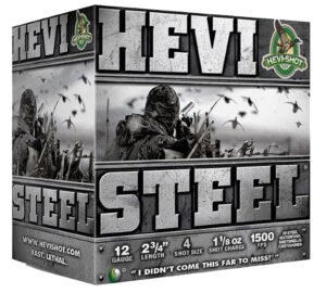 HEVI-Shot HS61224 HEVI-Steel  12Gauge 2.75" 1 1/8oz 4Shot 25 Per Box/10 Case