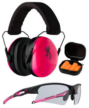 Browning 126373 Range Kit  Foam Plastic with Foam 27 dB 36 dB Over the Head Orange Pink/Black Women