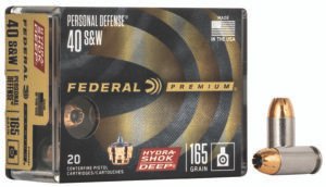 Federal P40HSD1 Premium Personal Defense 40S&W 165gr Hydra-Shok Deep Hollow Point 20 Per Box/10 Case