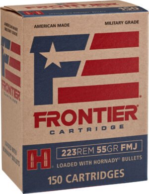 Frontier Cartridge FR1015 Military Grade Centerfire Rifle 223Rem 55gr Full Metal Jacket 150 Per Box/8 Case