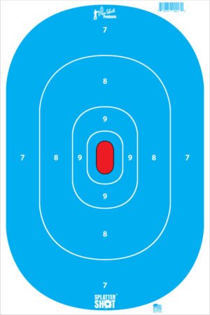 Pro-Shot SILHINTPBLUE SplatterShot  Silhouette Hanging Tagboard 12" x 18" Hi-Vis Blue Impact Enhancement White 8 Per Pkg