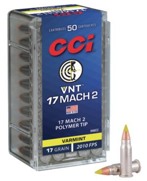 CCI 948CC VNT Rimfire 17Mach2 17gr Varmint Tipped 50 Per Box/100 Case