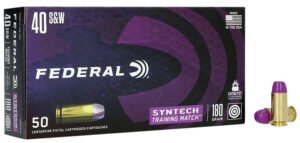 Federal AE40SJ2 Syntech Training Match 40S&W 180gr Total Syntech Jacket Flat Nose 50 Per Box/10 Case