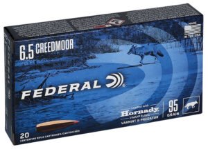Federal V65CRDVM95 Varmint & Predator  6.5Creedmoor 95gr Hornady V-Max 20 Per Box/10 Case