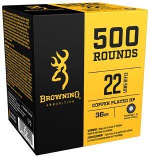 Browning Ammo B194122000 BPR Performance Rimfire  22 LR 36 gr Plated Hollow Point 500 Per Box/ 4 Cs