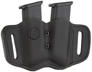 1791 Gunleather MAGF22SBLA MAG-F Double Mag Holster Stealth Black Leather Belt Slide Compatible w/ Double Stack Ambidextrous