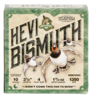 HEVI-Shot HS15504 HEVI-Bismuth  10Gauge 3.50" 1 3/4oz Bismuth 4Shot 25 Per Box/10 Case