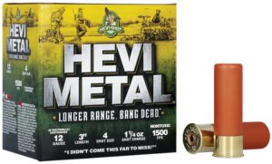 HEVI-Metal HS38004 HEVI-Metal Longer Range 12Gauge 3" 1 1/4oz 4Shot 25 Per Box/10 Case
