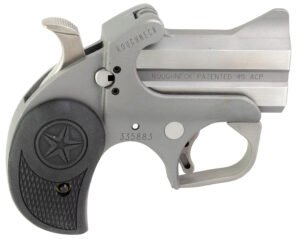 Bond Arms BARN Roughneck  45 ACP 2 Shot 2.50" Rough Matte Stainless Steel Barrel & Frame, Black Rubber Grips
