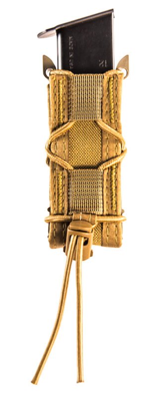 High Speed Gear 11PT00CB TACO Mag Pouch Single Coyote Brown Nylon MOLLE Belts 2" Wide Compatible w/ Pistol