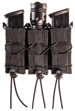 High Speed Gear 11PT03BK TACO Mag Pouch Triple Black Nylon MOLLE Belts 2" Wide Compatible w/ Pistol