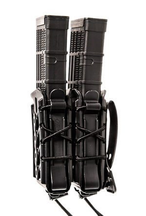 High Speed Gear 162R00BK TACO X2R Mag Pouch Double Black Polymer Belt MOLLE Belts 2" Wide Compatible w/ Rifle