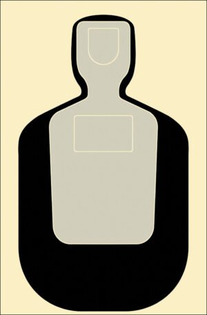Action Target TQ19100 Qualification Standard Silhouette Paper Hanging 24" x 45" Black/Gray/White 100 Per Box