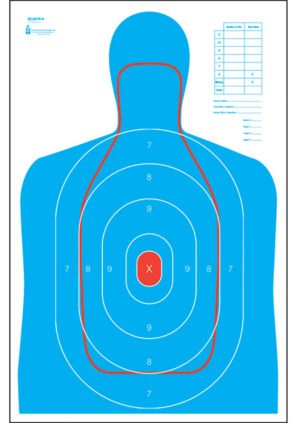 Action Target RCB27EQ100 Qualification B-27E & FBI Q Combo Silhouette Hanging Paper 23" x 35" Blue/White 100 Per Box