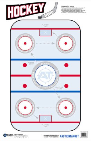 Action Target GSHOCKEY100 Entertainment  Hockey Paper Hanging 23" x 35" Blue/White 100 Per Box