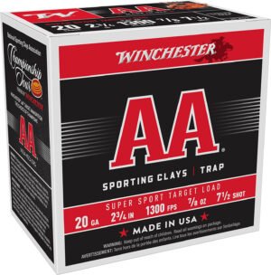 Winchester Ammo AASC207 AA Super Sport Sporting Clay 20Gauge 2.75" 7/8oz 7.5Shot 25 Per Box/10 Case