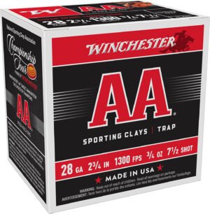 Winchester Ammo AASC287 AA Super Sport Sporting Clay 28Gauge 2.75" 3/4oz 7.5Shot 25 Per Box/10 Case