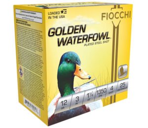 Fiocchi 123SGW4 Golden Waterfowl  12Gauge 3" 1 1/4oz 4Shot 25 Per Box/10 Case