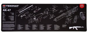 TekMat TEKR44AK47 AK-47 Ultra 44 Cleaning Mat Black/White Rubber 15"x44" AK-47 Parts Diagram