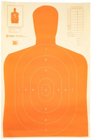 Action Target B27EORANGE Qualification Economy Silhouette Hanging Paper Target 23" x 35" 100 Per Box