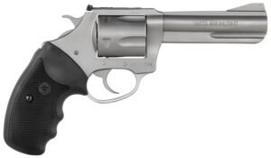 Charter Arms 79942 Pitbull  Large 9mm Luger 5 Shot 4.20" Matte Stainless Steel Barrel, Cylinder & Frame w/Black Finger Grooved Rubber Grip