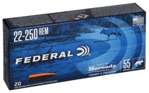 Federal V22250VM2 Varmint & Predator  22-250Rem 55gr Hornady V-Max 20 Per Box/10 Case