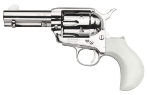 Taylors & Company 200072 1873 Cattleman 45 Colt (LC) Caliber with 3.50" Barrel, 6rd Capacity Cylinder, Overall Nickel-Plated Finish Steel  & Ivory Birdshead Synthetic Grip