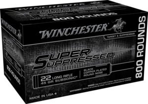 Winchester Ammo SUP22LRB Super Suppressed  22LR 45gr Black Copper Plated Round Nose 800 Per Bx/2 Case *Bulk