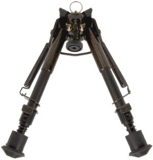 Allen 2207 Bozeman  Rifle Bipod Black Aluminum w/Sling Swivel Stud Mount, Rubber Feet & 6-9" Vertical Adjustment
