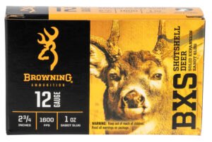Browning Ammo B193111221 BXS Shotshell Deer 12Gauge 2.75" 1oz Sabot Slug Shot 5 Per Box/20 Case