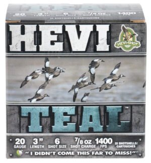 HEVI-Shot HS62006 HEVI-Teal  20Gauge 3" 7/8oz 6Shot 25 Per Box/10 Case