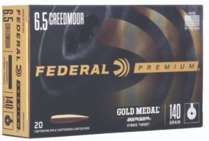 Federal GM65CRDBH2 Premium Gold Medal 6.5Creedmoor 140gr Berger Hybrid Target 20 Per Box/10 Case