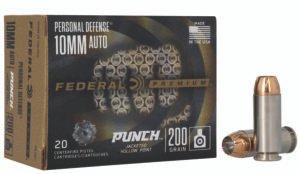 Federal PD10P1 Punch Personal Defense 10mmAuto 200gr Jacketed Hollow Point 20 Per Box/10 Case