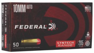 Federal AE10SJ1 Syntech Range 10mmAuto 205gr Total Syntech Jacket Flat Nose 50 Per Box/10 Case