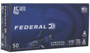 Federal S45SJT2 Syntech Defense 45ACP 205gr Segmented Jacketed Hollow Point 50 Per Box/10 Case