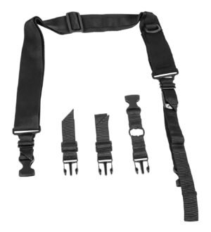 NcStar AARS2PB VISM Sling Black Nylon Strap w/Elastic Shock-Cord 55"-72" OAL Adjustable Bungee