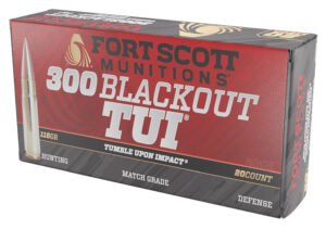 Fort Scott Munitions 300115SCV Tumble Upon Impact (TUI)  300Blackout 115gr Solid Copper Spun 20 Per Box/25 Case