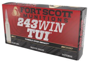 Fort Scott Munitions 243058SCV Tumble Upon Impact (TUI) Rifle 243Win 58gr Solid Copper Spun 20 Per Box/10 Case