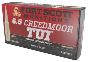 Fort Scott Munitions 65CM123SCV11 Tumble Upon Impact (TUI) Rifle 6.5Creedmoor 123gr Solid Copper Spun 20 Per Box/10 Case
