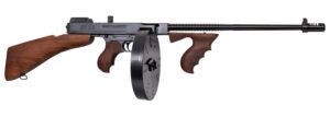 Thompson T1B100D 1927A-1 Deluxe Carbine 45 ACP Caliber with 18" Barrel, 20+1 Capacity (Stick), 100+1 Capacity (Drum), Blued Metal Finish, American Walnut Removable Fixed Stock & Wood Grip Right Hand