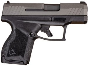 Taurus 1-GX4M93C GX4 Micro-Compact 9mm Luger Caliber with 3.06" Barrel, 11+1 Capacity, Black Finish Frame, Serrated Tungsten Gray Cerakote Steel Slide &  Interchangeable Backstrap Grip Includes 2 Mags