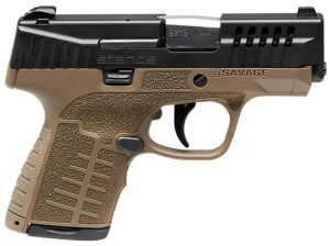 Savage Arms 67007 Stance  9mm Luger 8+1 3.20" Stainless Steel Barrel, Black Nitride Ported/Serrated Steel Slide, Flat Dark Earth Polymer Frame, Interchangeable Backstrap Grip, Ambidextrous