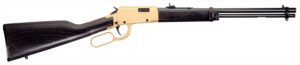 Rossi RL22181WD-GLD2 Rio Bravo  22 LR 15+1 18" Polished Black Barrel, Gold Finish Rec, Black Hardwood Stock