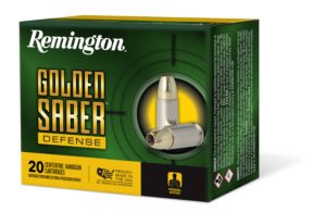 Remington Ammunition 27612 Golden Saber Defense 45ACP 230gr Brass Jacketed Hollow Point 20 Per Box/25 Case