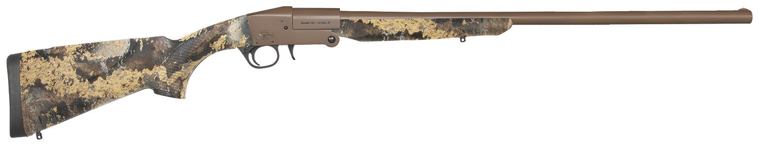 Charles Daly 930338 101 Full Size 20 Gauge Break Open 3″ 1rd 26″ Flat Dark Earth Cerakote Steel Barrel & Receiver, Fixed TrueTimber Prairie...