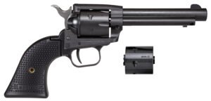 Heritage Mfg SRR22MBS4PG Rough Rider  22 LR/22 WMR 6 Shot, 4.75" Black Satin Steel Barrel, Frame & Cylinder, Black Polymer Grip, Exposed Hammer